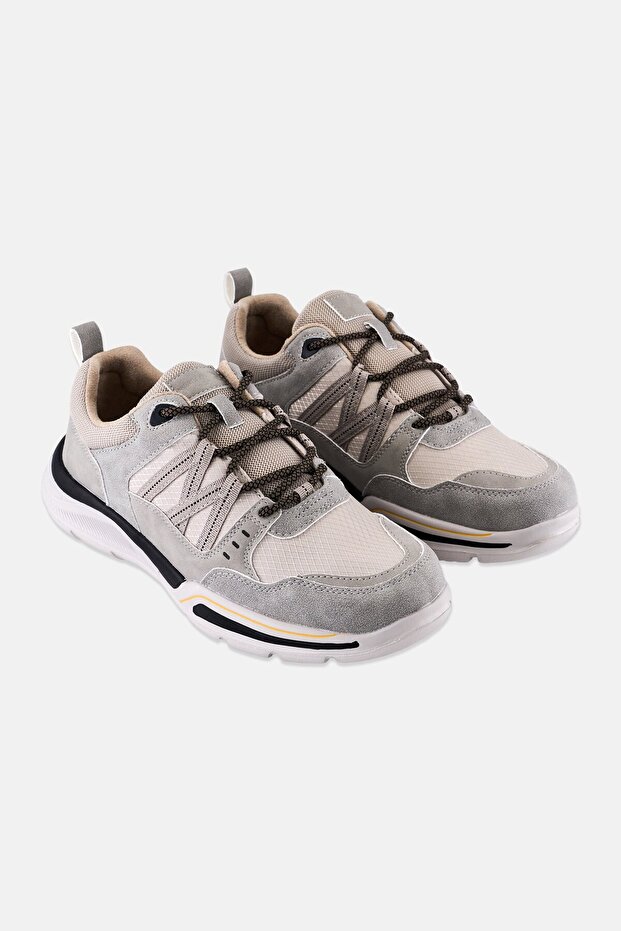 Men Lace Up Outdoor Shoes, Grey