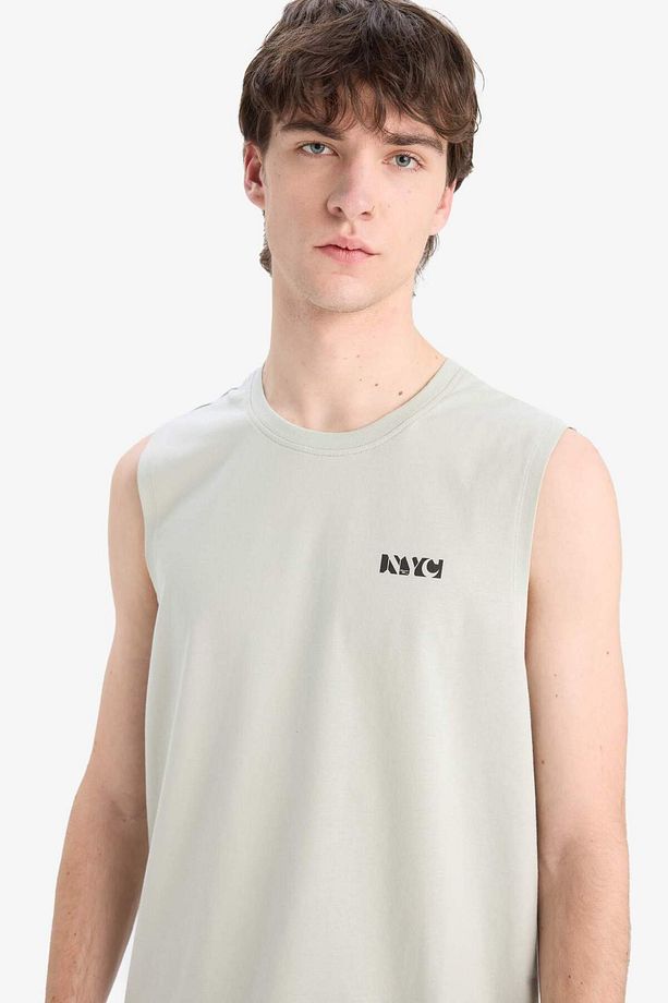 %100 Pamuk Regular Fit Bisiklet Yaka Baskılı Atlet E3217ax25hs - 3