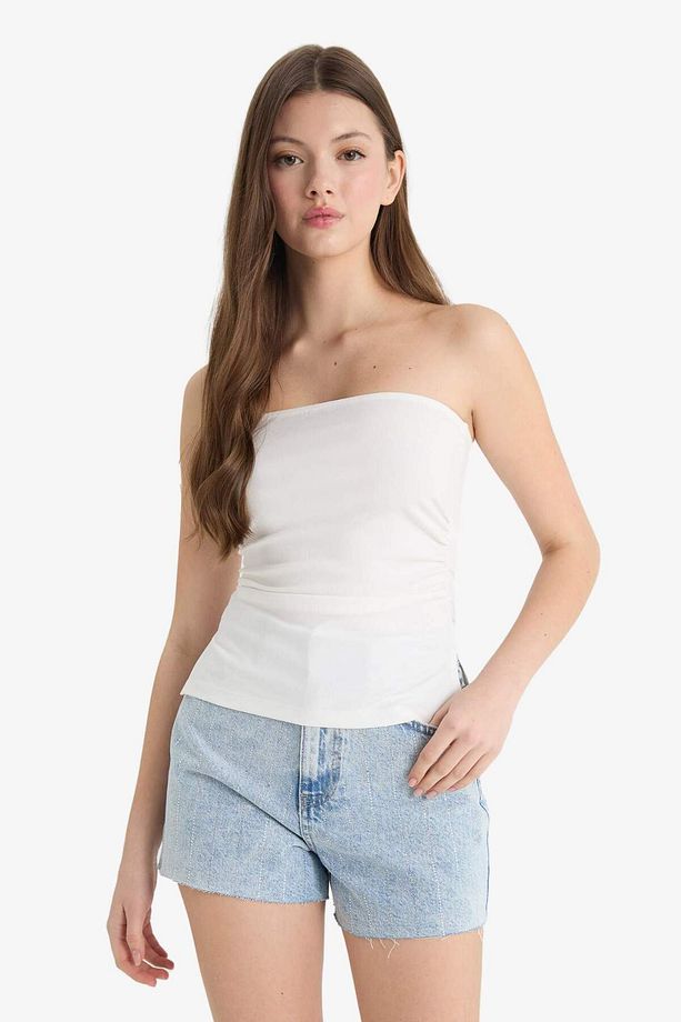 Mom Fit Yüksek Bel Paça Ucu Kesik Jean Şort E0527AX25SM - 5