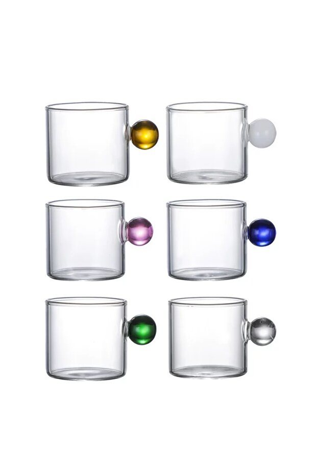 6Pcs Heat Resistant Grape Model Borosilicate Cocktail and Cold - Hot Coffee Glass