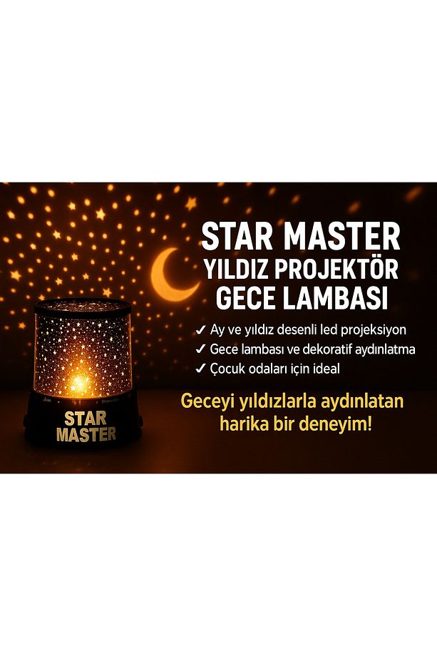 Projeksiyon Yıldız Yansıtan Star Master Gece Lambası - 1