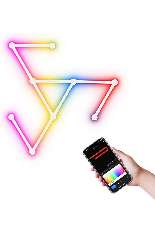 RGB LED Geometric Splicing Light Strip Set, Supports Bluetooth and App Connection - 1