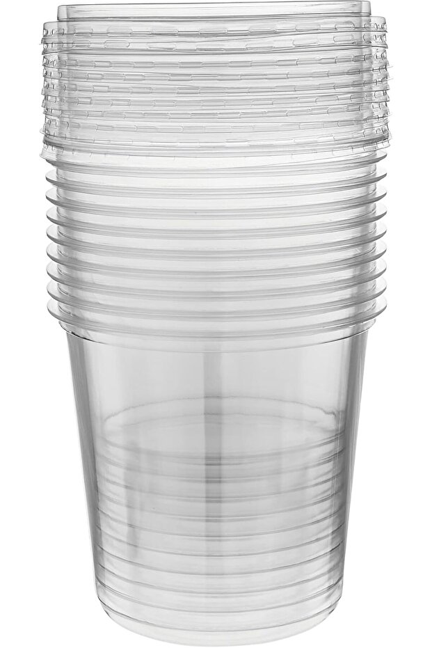 Disposable PET, Clear, Food Storage, Deli Container Round 24 ounce with Lid, 10 Pieces