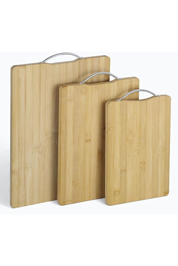 طقم ألواح تقطيع من الخيزران مكون من 3 قطع - 1