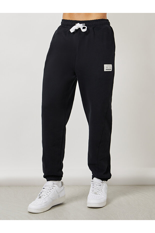 Patch Detail Oversized Interlock Joggers - 1