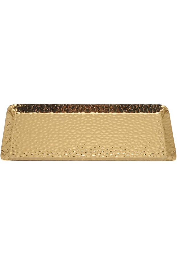 صينية تقديم مستطيلة حديثة مزخرفة، صينية زينة مطروقة - 7