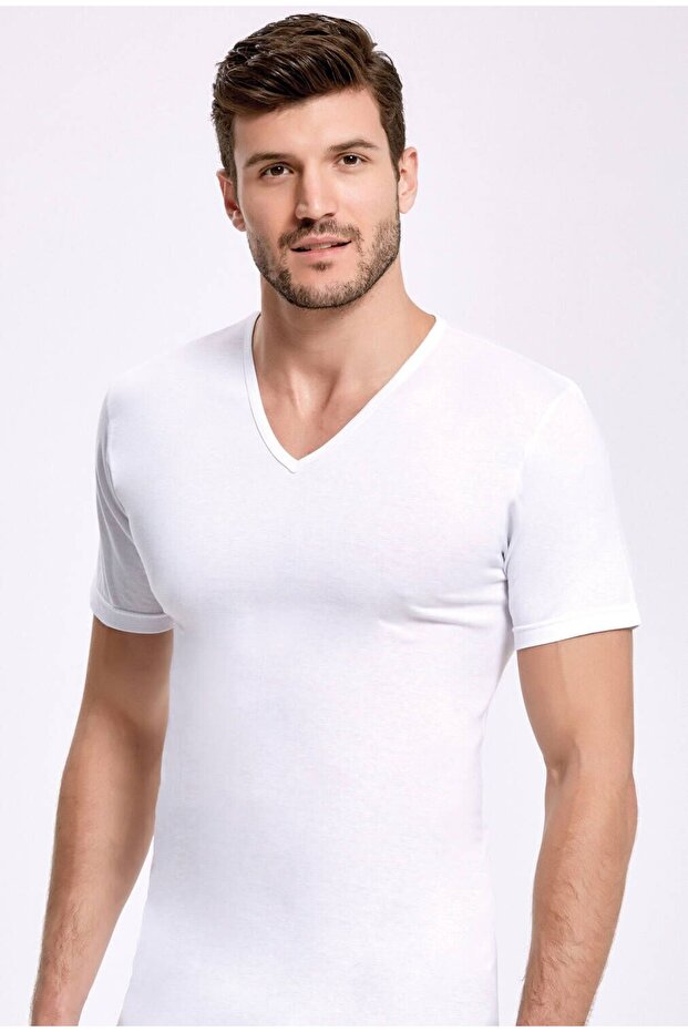 V-Neck Sleeves White Men's Athlete 3 Pieces
