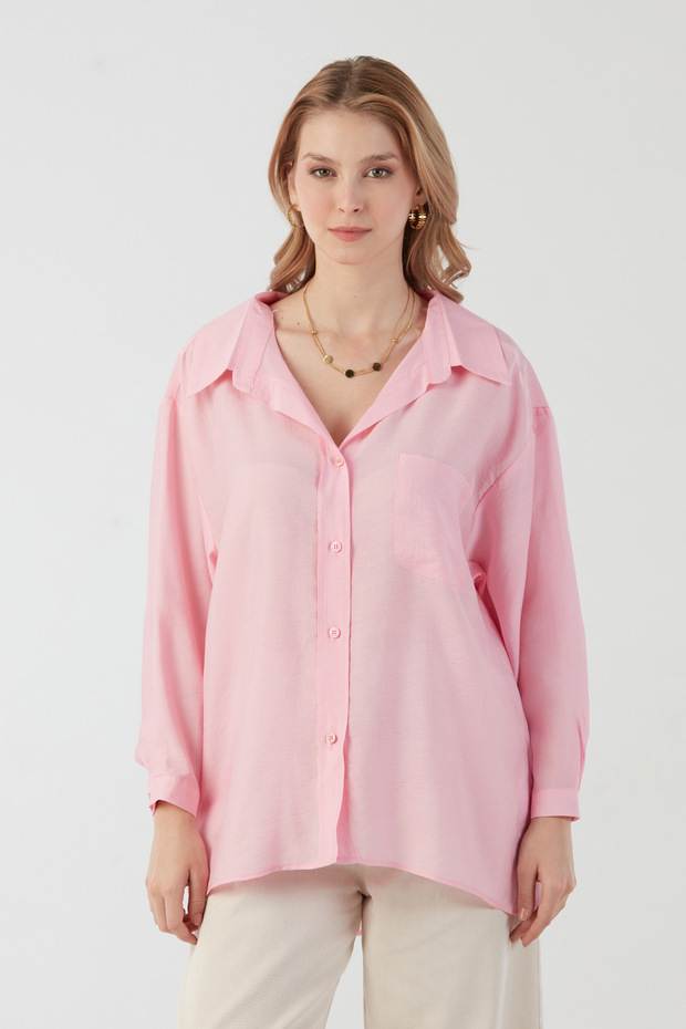 Basic Cepli Salaş Şifon Gömlek - 1
