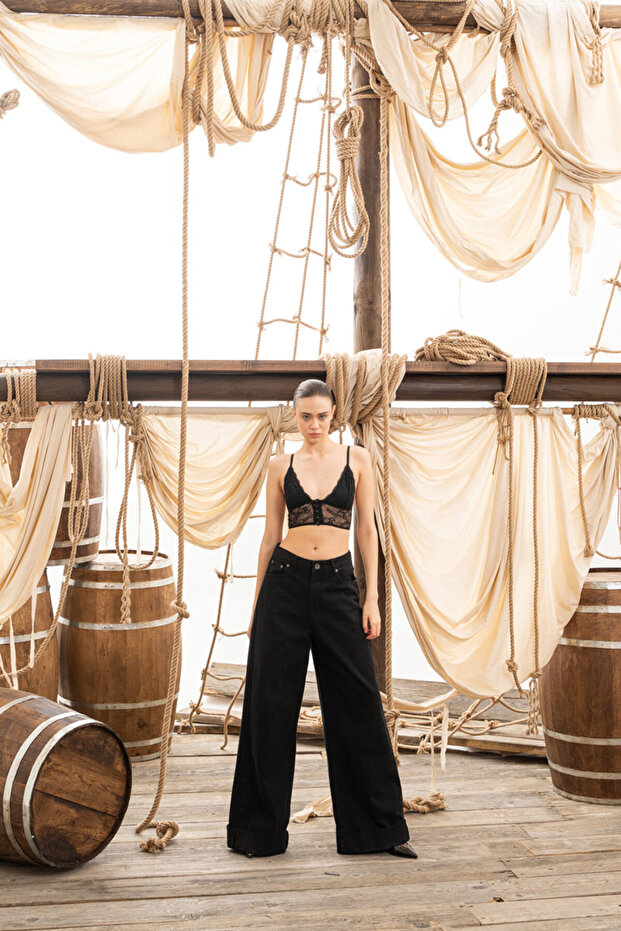 Siyah Dantel Bralette - 7