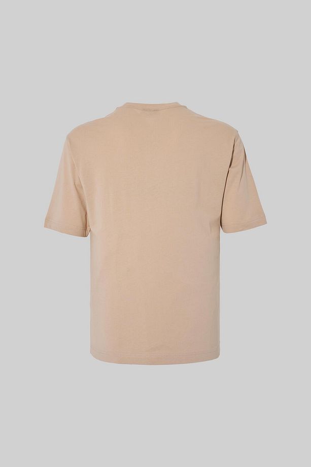 Erkek Basic Relaxed Ince Pamuklu Bej Tişört - 9