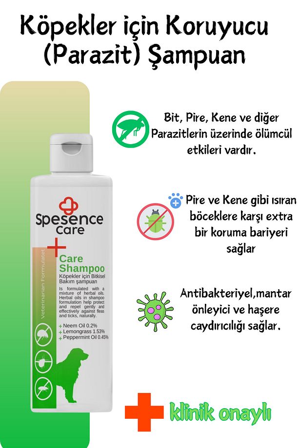 Kedi ve Köpekler İçin Bit,Pire,Kene ve Parazit Şampuan 250ml - 1