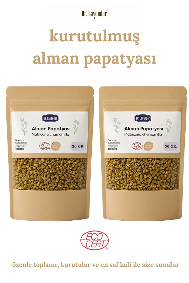 Matricaria Chamomilla Alman Papatyası 50 Gr. Kurutulmuş Papatya Çayı 2 Adet - 1