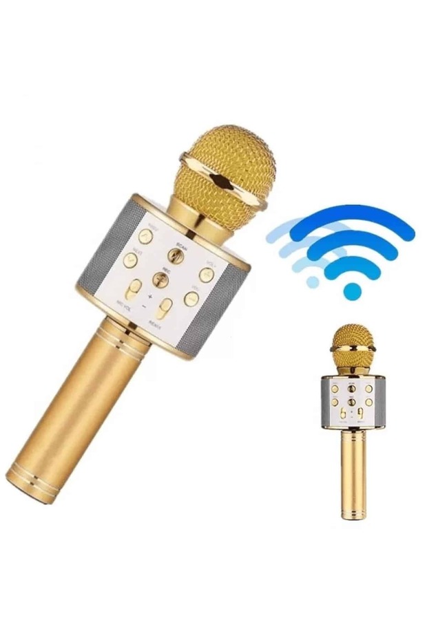Bluetooth Hoparlör USB AUX SD Kart Kaoroke Mikrofon Uzun Pil Ömrü - 2