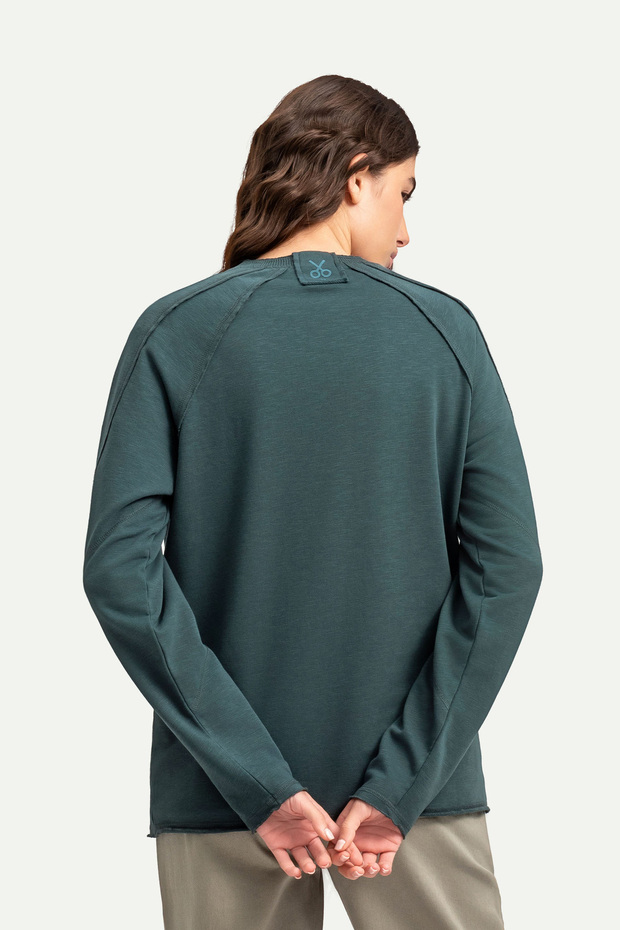 Unisex Basic Çift Taraflı Sweatshirt - Lyuga - Ocean - 6