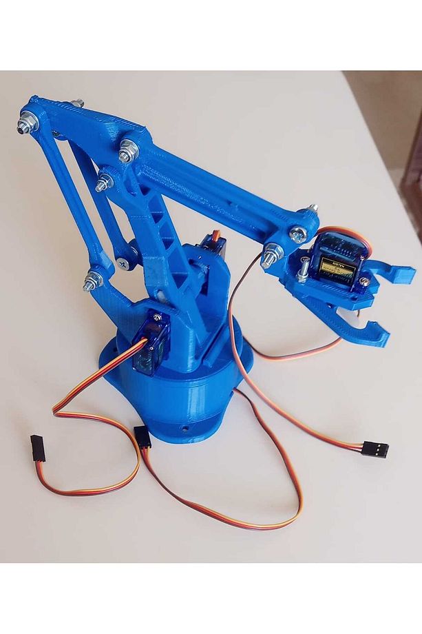 Arduino Robot Kol Kiti 3D Baskı Birleşmiş Halde Robot Kol - 1