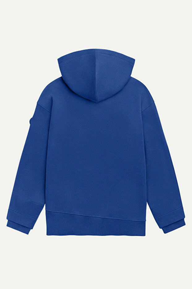 Erkek Basic Relax / Oversize Hoodie Sweatshirt - Houd - Comet - 2