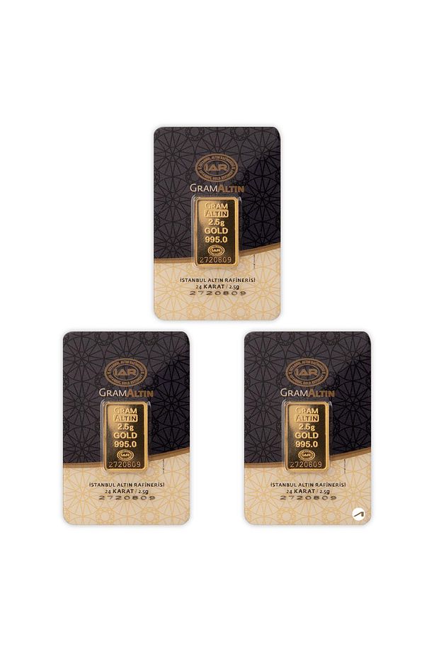 3 Adet 2.5 gr 24 Ayar İAR Gram Altın - 1