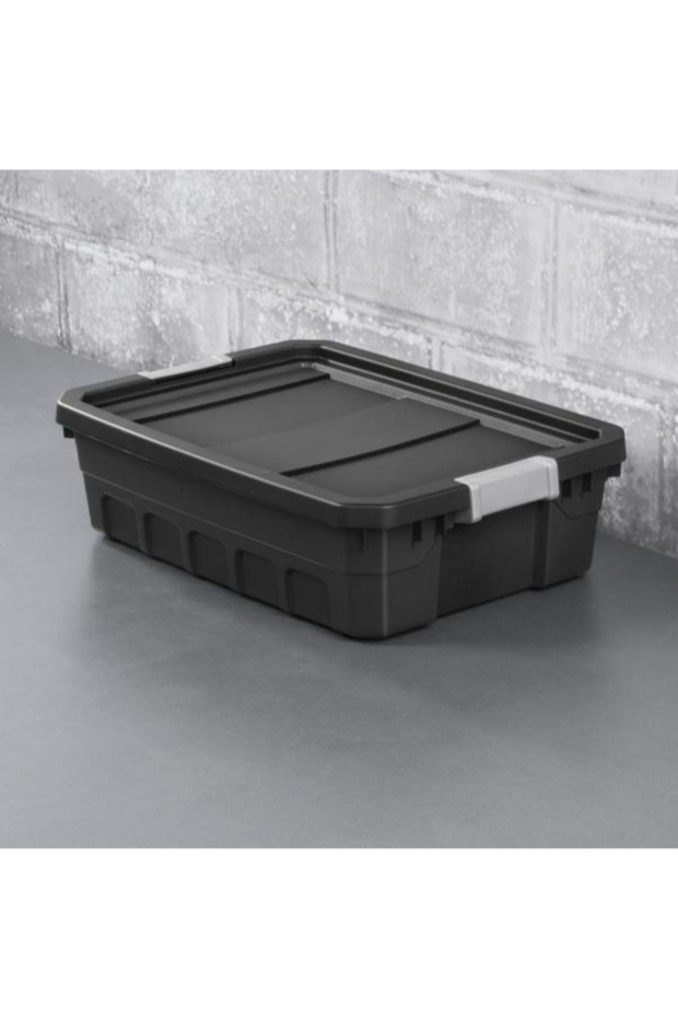 Latch Closure Rectangular Stacker Storage Tote 10 Gal - 5