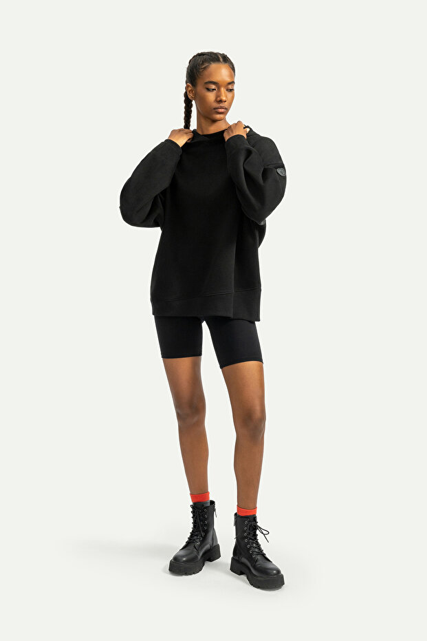 Erkek Basic Relax / Oversize Hoodie Sweatshirt - Houd - Tar - 6