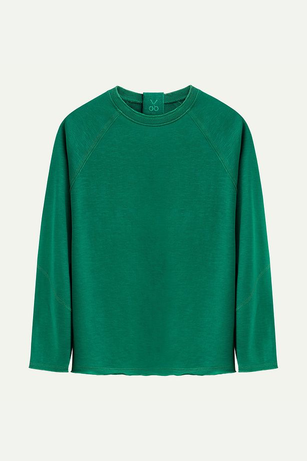 Unisex Basic Çift Taraflı Sweatshirt - Lyuga - Forest Shade - 1
