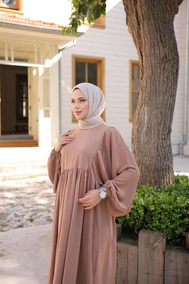 Vizon Balon Kollu Oversize Elbise Nsr 5096 - 2