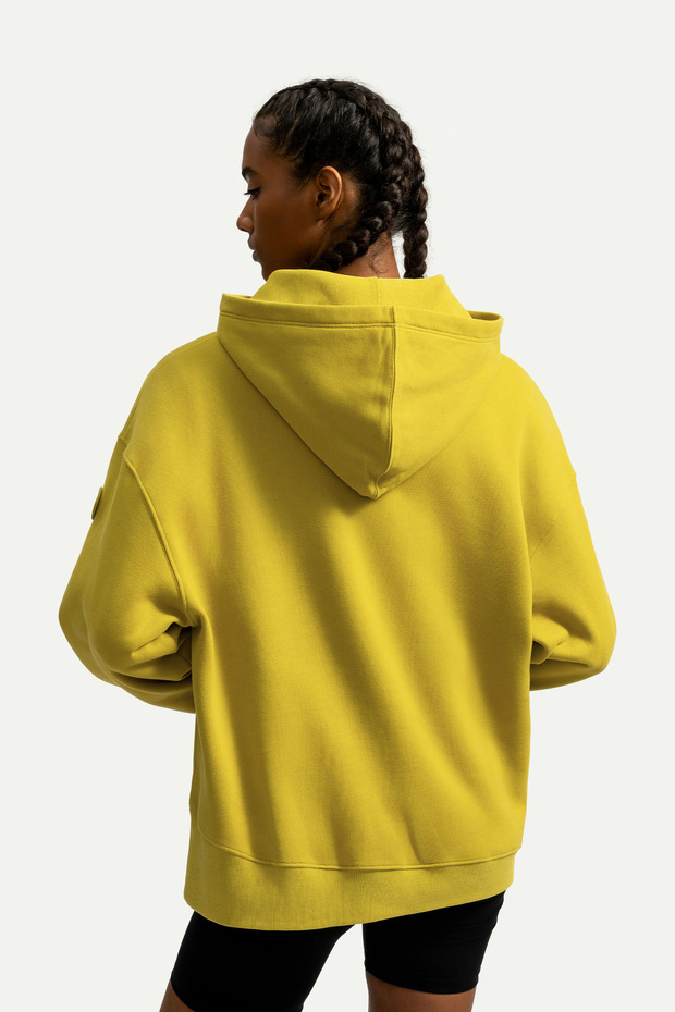 Erkek Basic Relax / Oversize Hoodie Sweatshirt - Houd - Moss - 8