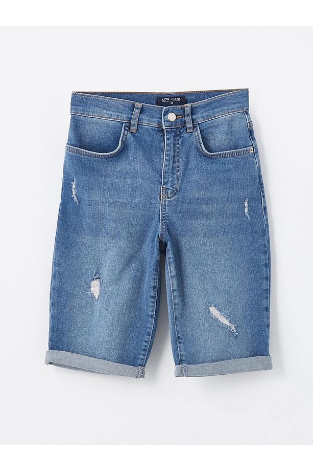 LCW Jeans Indigo Bermuda Fit Kadın Jean Şort - 5