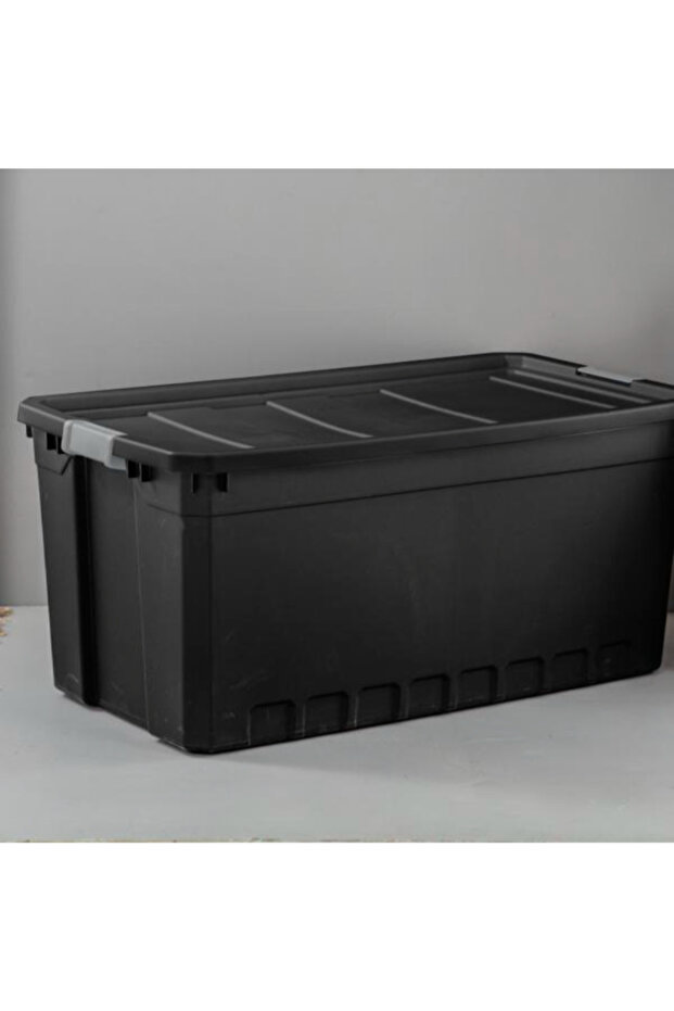 صندوق تخزين مستطيل الشكل مزود بمزلاج للإغلاق، سعة 50 جالونًا - 5