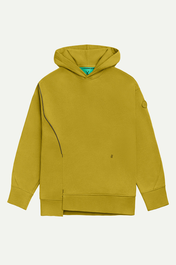 Erkek Basic Relax / Oversize Hoodie Sweatshirt - Hugraf - Moss - 1