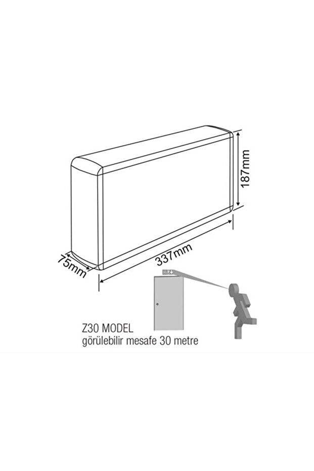 Dekolite Z Series Eko Ae-4123-Le Emergency Exit Directional Device 180 Min. Burning 20X - 4
