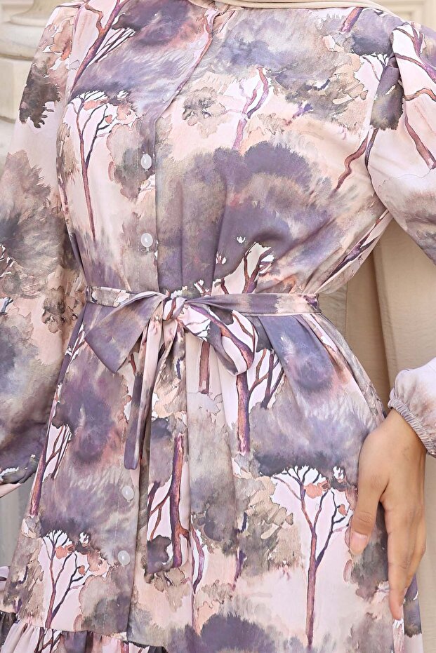 Rochie hijab cu model violet 545 - 3