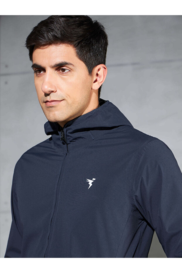 Solid Hooded Zipper Jacket - 4