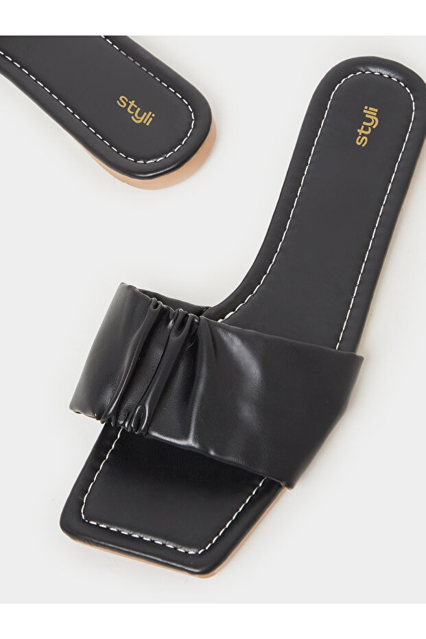 صندل مسطح بحزام واحد مبطن - 4