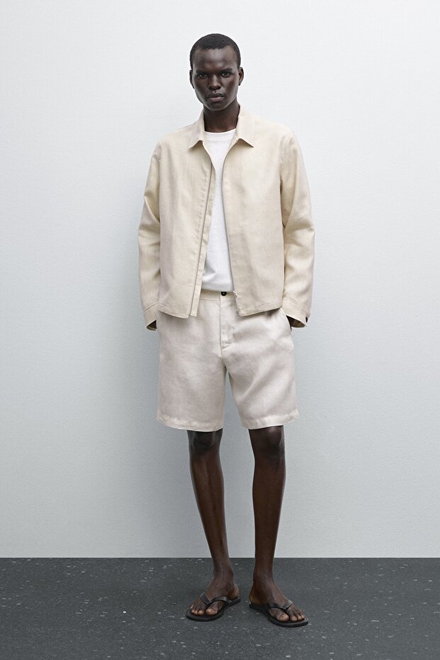 %100 keten bermuda - 1