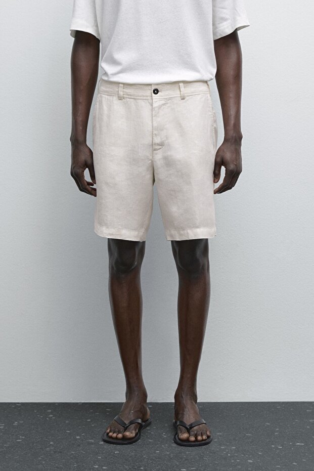 %100 keten bermuda - 2