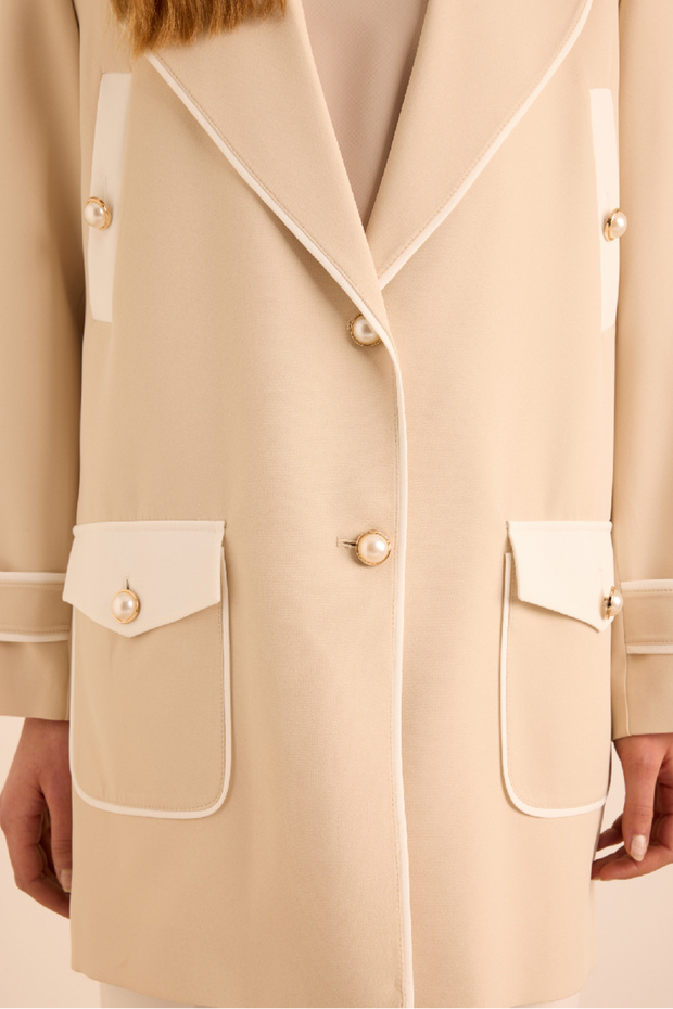 Garnili Cep Detaylı Kap - 5