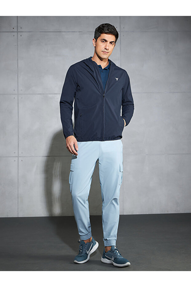 Solid Hooded Zipper Jacket - 3