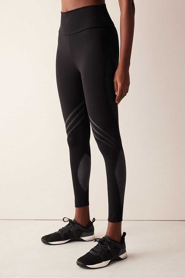 Siyah Yüksek Bel Lycra Fitsense™ Tayt - 1