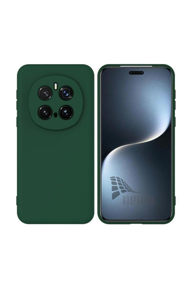 Honor Magic 7 Pro Compatible Silicone Case - Flexible Pastel Color Cover with Camera Protection - Green