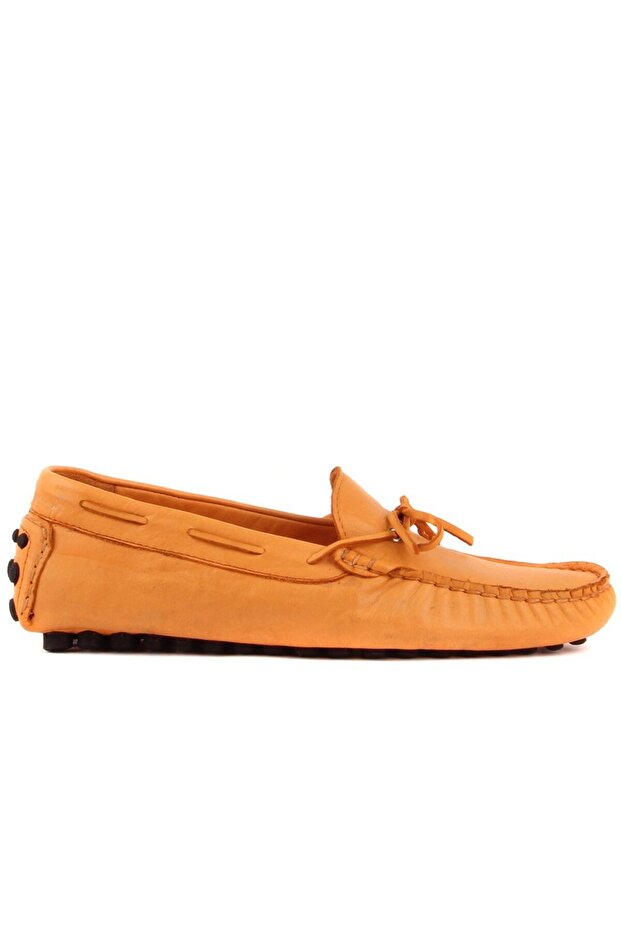 - Orange Leather Men's Loafer 101-3791-11169