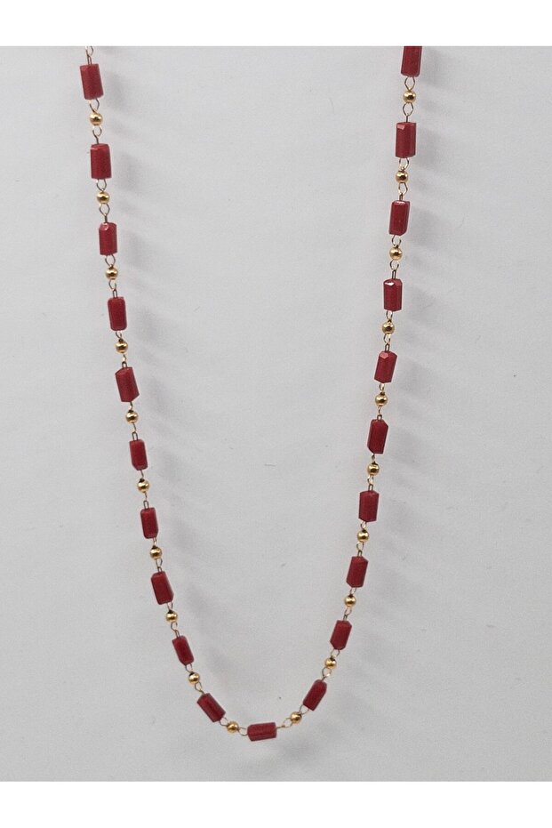 Topçuklu Boncuklu Çelik Kolye - 6