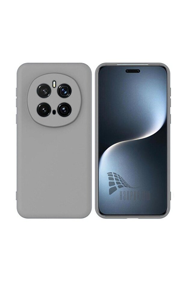 Honor Magic 7 Pro Compatible Silicone Case - Flexible Pastel Color Cover with Camera Protection - Gray