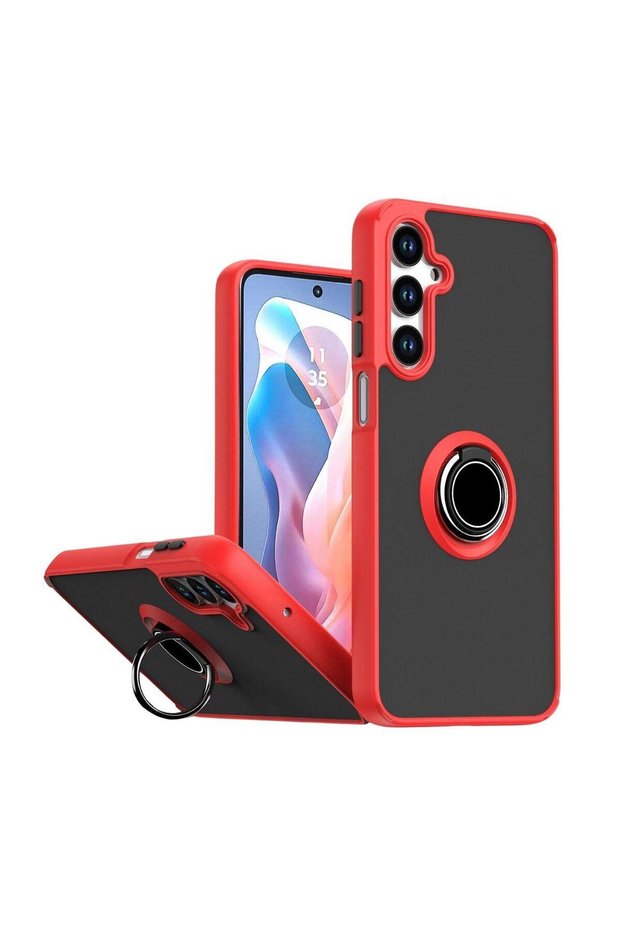 Samsung Galaxy S23 Plus Compatible Case with Ring Stand Extra Impact Protection Hard Cover - Red