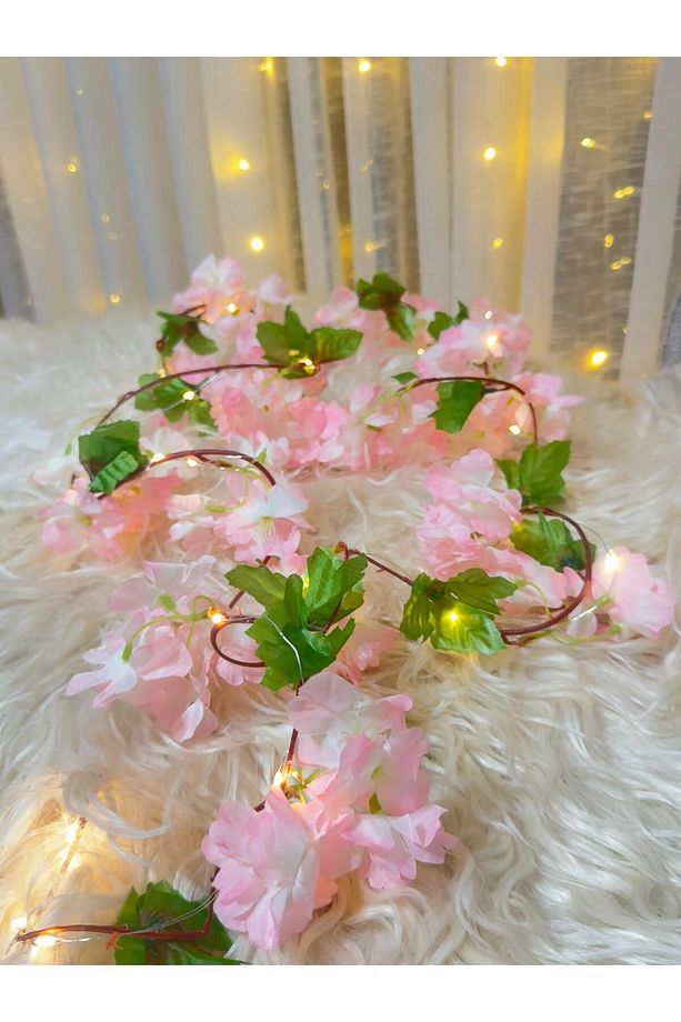 Unutma Beni Çiçeği Yapay Kiraz Çiçeği SAKURA ve 3 Metre Led Işık Seti - Yapay Çiçek Sarmaşık - 5