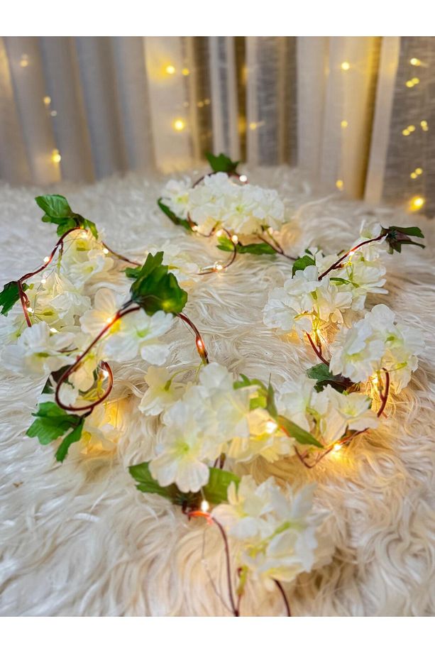 Unutma Beni Çiçeği Yapay Kiraz Çiçeği SAKURA ve 3 Metre Led Işık Seti - Yapay Çiçek Sarmaşık - 2