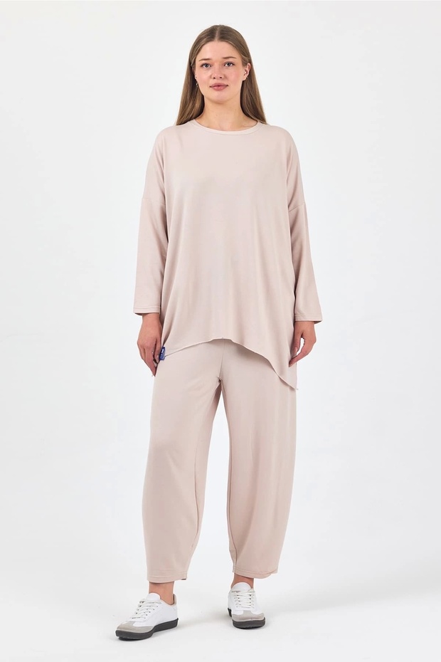 Retro Şalvar Takım-Bej - 1