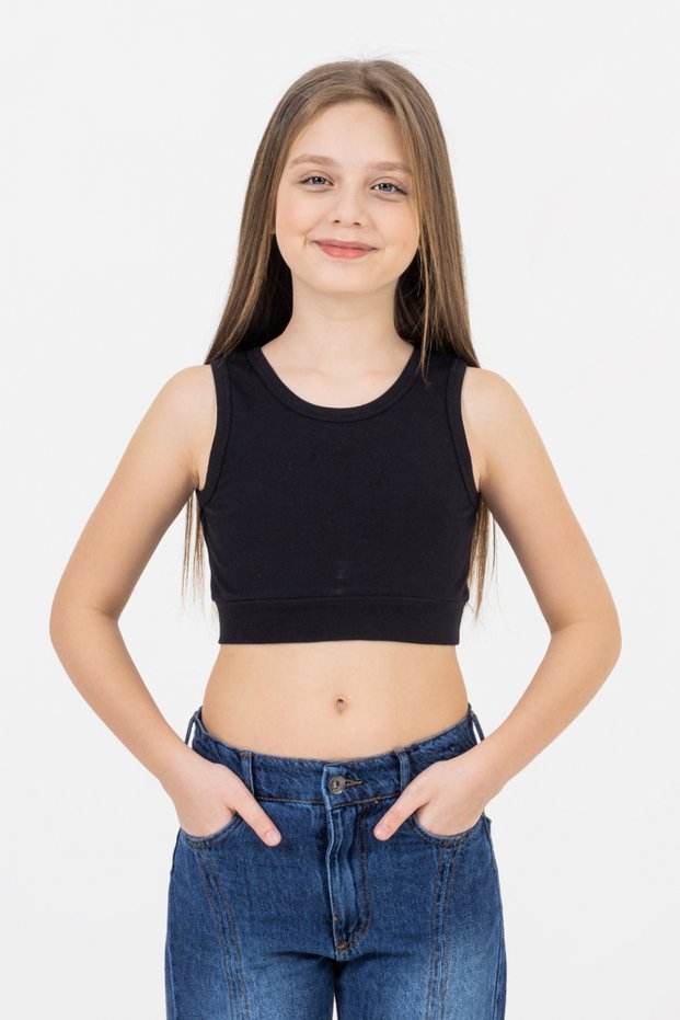 Thick Strap Stretch Cotton Comfortable Athlete Crop Tank Top Girls' Body Suitable for Daily Use