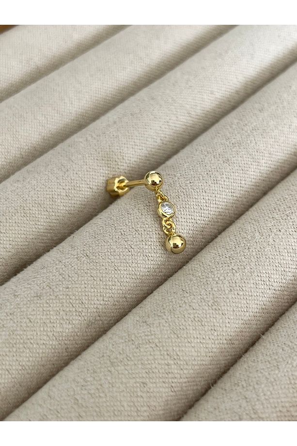 Top Taş Detaylı Uzun Piercing - 1