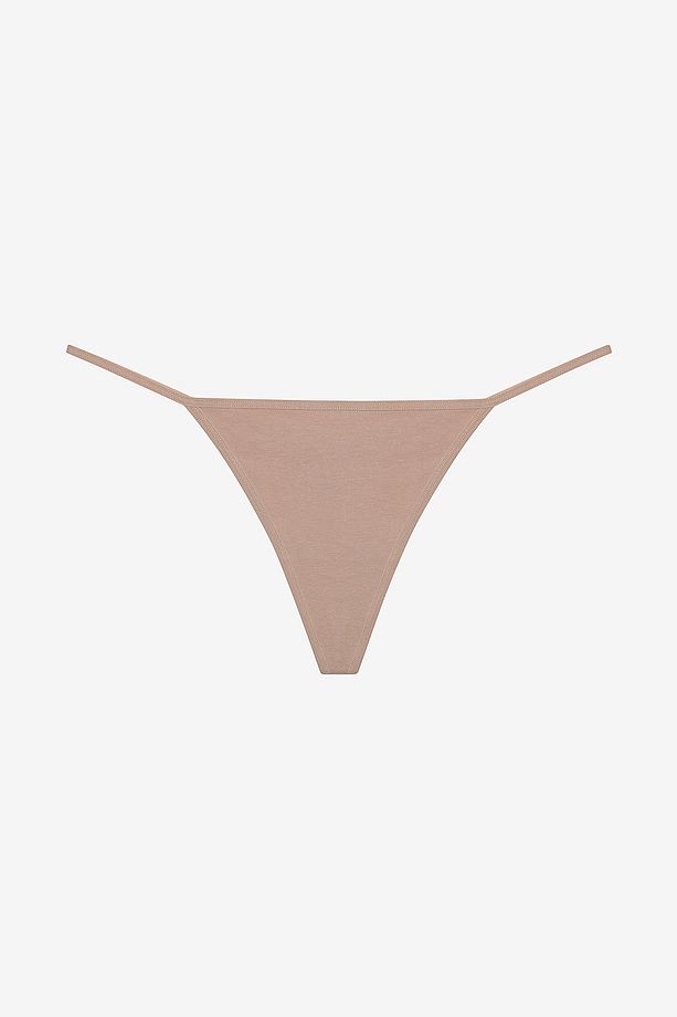 New Basic Çok Renkli 3lü Pamuklu String Külot - 3