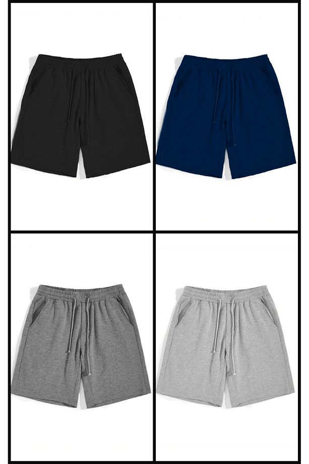 Unisex Şort Beli Bağcıklı Cepli 4 lü Paket - 1